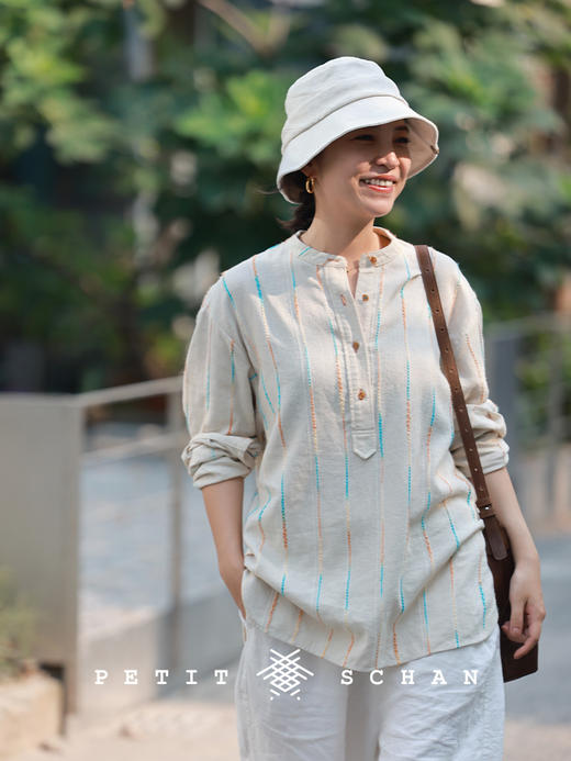 PETIT SCHAN小闪 #070 Chaser of Light 追光者  法国进口精梳亚麻立裁手工捏褶渔夫帽 商品图8