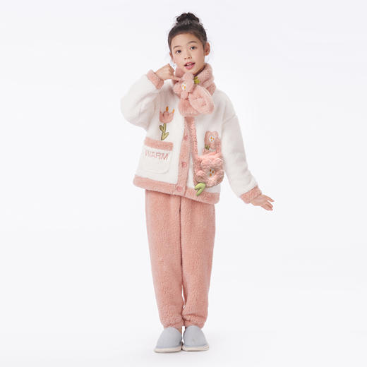 都市丽人眯雅佳睡衣超值精选长袖北极绒厚童装法兰绒长袖长裤JHT9B2 商品图1