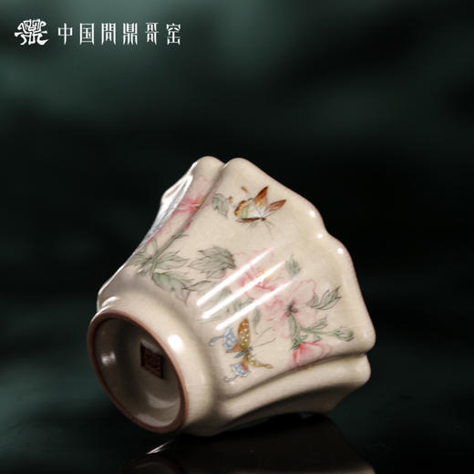 问鼎哥窑沧澜杯（蜀葵蝴蝶）（缺货） 商品图3
