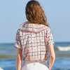 欧芮儿2019新款女装夏装娃娃领雪纺衫女宽松度假格子小衫女上衣 商品缩略图1