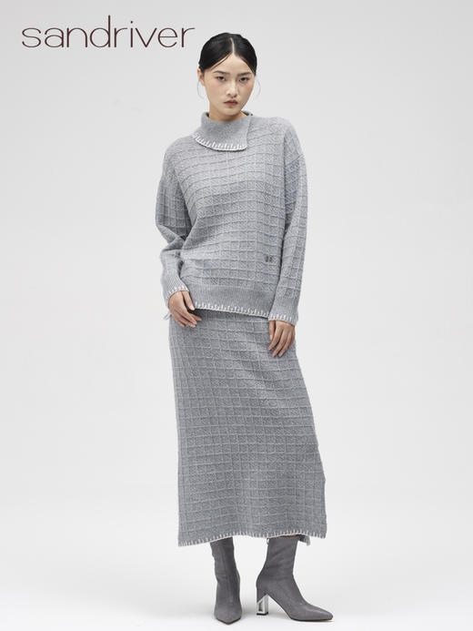 西藏羊绒高领女套衫 侧翻领 SJF96W317N 商品图4