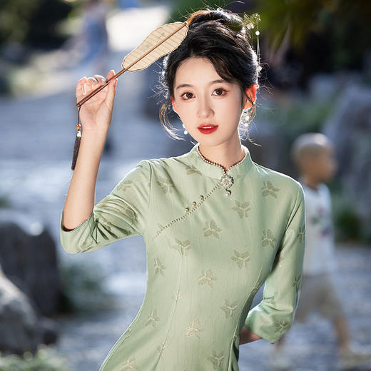 2024年秋冬新款气质改良七分袖年轻气质小个子短款旗袍MLS6937 商品图2