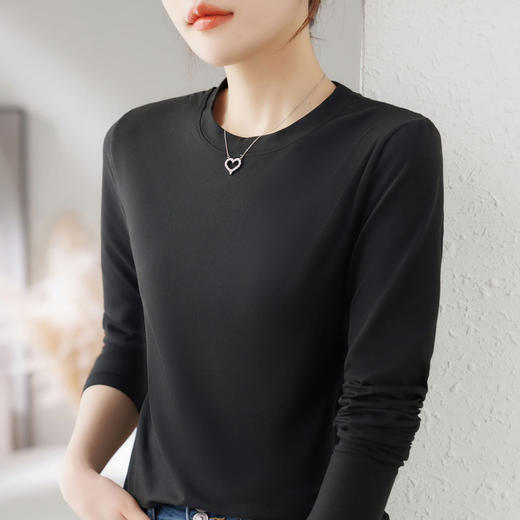 【100元3件】女丨女士卡蒂棉圆领纯色打底衫【FF24807】 商品图3