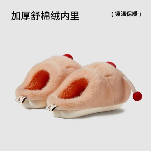 朴西红鼻子儿童棉拖鞋女孩家居室内保暖防滑冬季可爱宝宝拖鞋女童 商品图2