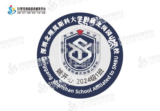 定制深圳北理莫斯科大学附属龙岗园山学校校徽布贴姓名缝制包邮51 商品图0