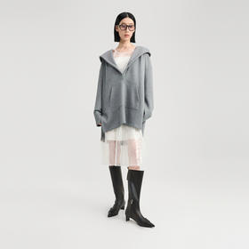 [捡漏价]lost in echo2024秋冬新品宽松oversize前短后长深V连帽长款卫衣