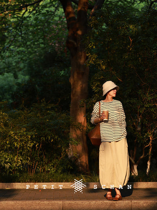 PETIT SCHAN小闪 CLO#578 Bach's Old Testament 巴赫旧约 法式汉麻棉混纺圆领条纹海魂衫 商品图3