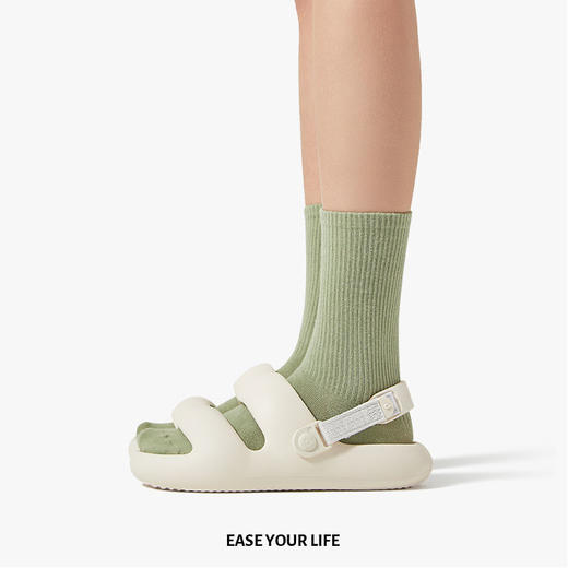 【清仓款】posee朴西自由行外穿沙滩凉拖鞋女士夏新款防滑eva绑带厚底凉鞋女 商品图1
