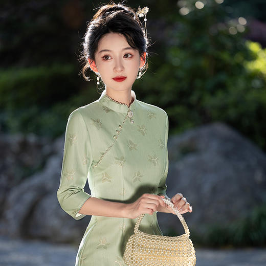 2024年秋冬新款气质改良七分袖年轻气质小个子短款旗袍MLS6937 商品图1