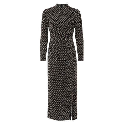 EITIE爱特爱秋季新款优雅显瘦裙摆开叉连衣裙7507242 商品图5