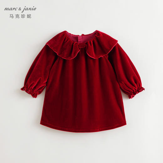 马克珍妮女童优雅丝绒连衣裙宝宝裙子2024年儿童秋冬新款240961 商品图3