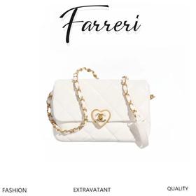 香奶奶 2尺寸！23S 新款CF 爱心珐琅扣 方胖子白色