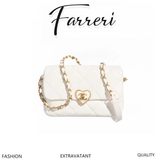 香奶奶 2尺寸！23S 新款CF 爱心珐琅扣 方胖子白色 商品图0