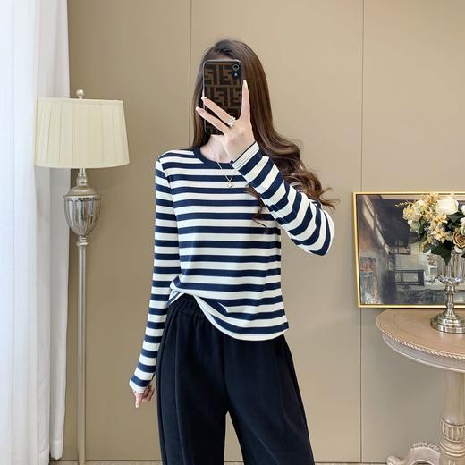 【99元/1件 169元/2件】女丨女士天丝竹棉条纹衫长袖T恤春秋女士衣服【FF24809】 商品图3