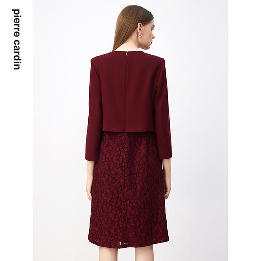 皮尔卡丹女装连衣裙淑女蕾丝拼接通勤假两件连衣裙P3318E3903T0 商品图2
