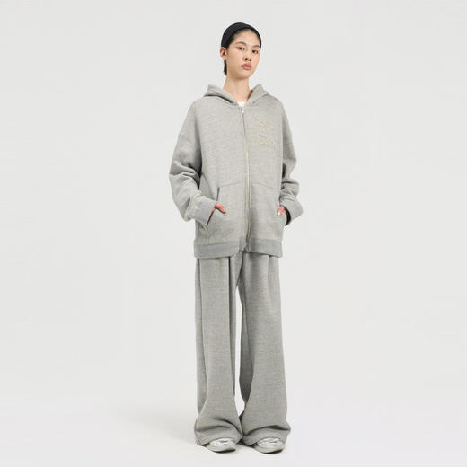 [捡漏价]lost in echo2024秋冬新款宽松休闲加绒连帽卫衣长裤直筒裤套装女 商品图4