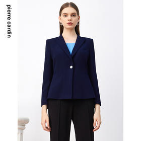 皮尔卡丹女装时尚干练简约修身通勤一粒扣西服P3397U3981N2
