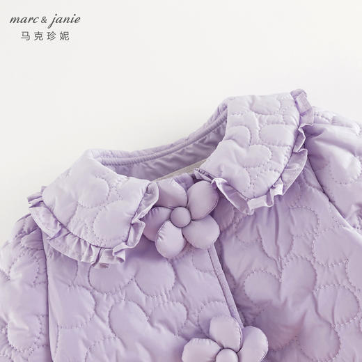 马克珍妮女童立体小花翻领外套宝宝棉衣儿童棉服秋冬新款241017 商品图3