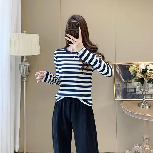 【99元/1件 169元/2件】女丨女士天丝竹棉条纹衫长袖T恤春秋女士衣服【FF24809】 商品图4