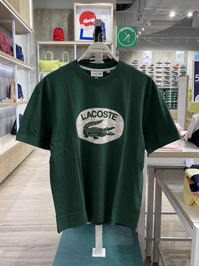 Lacoste/法国鳄鱼 男士夏季圆领纯棉宽松印花休闲短袖T恤TH0064