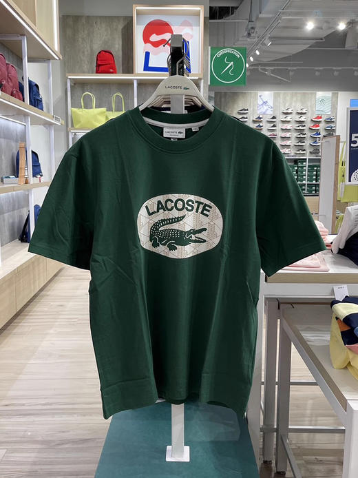 Lacoste/法国鳄鱼 男士夏季圆领纯棉宽松印花休闲短袖T恤TH0064 商品图0
