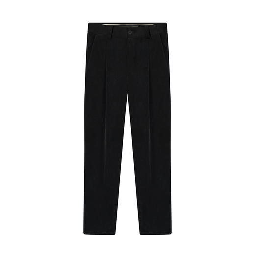 柒牌男装九分裤男锥形休闲裤2024秋冬新款时尚百搭黑色丝绒萝卜裤	127H72460 商品图4