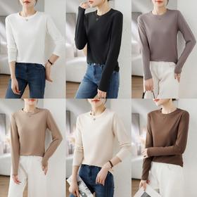 【100元3件】女丨女士卡蒂棉圆领纯色打底衫【FF24807】