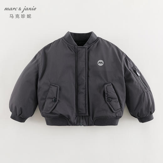 马克珍妮女童时尚潮流宽松棒球服外套儿童棉服秋冬新款夹克241383 商品图2