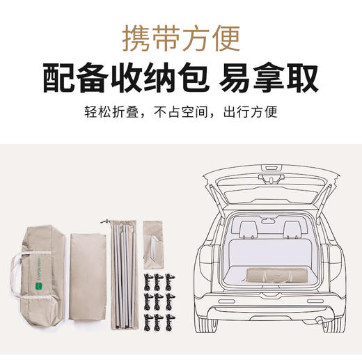 出游季路悠悠流沙金标配涂银天幕3*3m全家户外专享轻松容纳4-6人天幕之下一切简单更亲近 商品图5