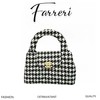 香奶奶 千鸟格 手提包 黑拼白色 商品缩略图0