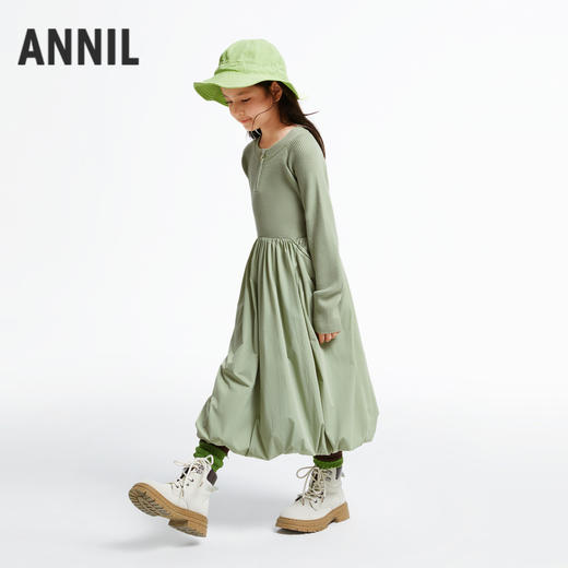 女童毛织拼接连衣裙长袖裙子安奈儿童装实体店同款AG433624 商品图1