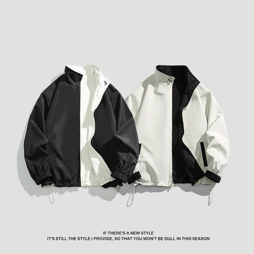 【Q】【双面穿】【新款DH】大依优型大码立领夹克加肥加大休闲胖子宽松外套上衣男装潮流 商品图4