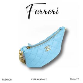 香奶奶  手工坊   腋下包  浅蓝