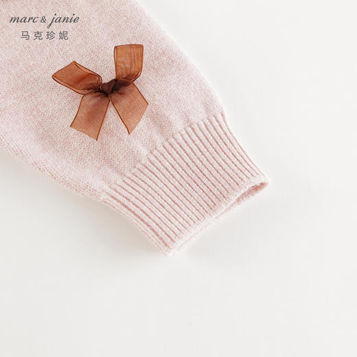 【3级抗起球】马克珍妮女童立体蝴蝶结毛衣宝宝针织衫秋冬241691 商品图4