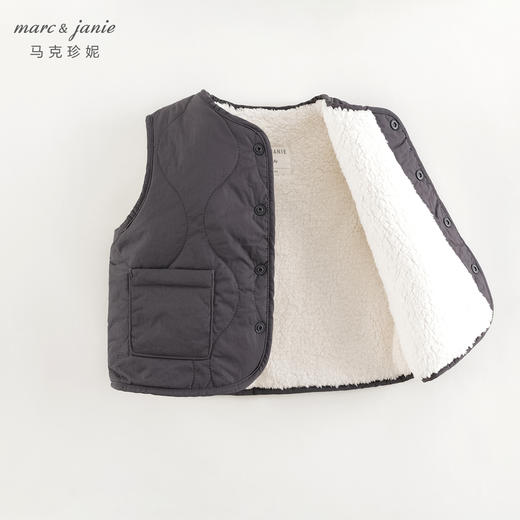 马克珍妮男女童时尚加绒保暖马甲儿童夹克上衣2024冬装新款241538 商品图3