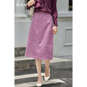 剩L 米思阳2026春季新款知性高级轻奢细格纹开叉修身半身裙品牌女装3699