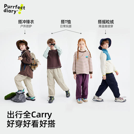 【咕噜日记】【又挺又阔又轻】儿童明线设计户外工装裤 PQK2421 商品图4