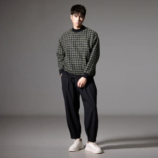 PINLI品立秋季新款半高领小香风卫衣潮牌提花宽松休闲男上衣B243109013 商品图4