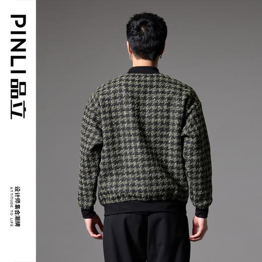 PINLI品立秋季新款半高领小香风卫衣潮牌提花宽松休闲男上衣B243109013 商品图2