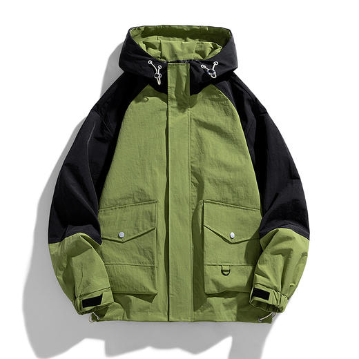 【新款DJR】大依优型大码连帽夹克加肥加大休闲胖子宽松外套上衣男装潮流户外 商品图4