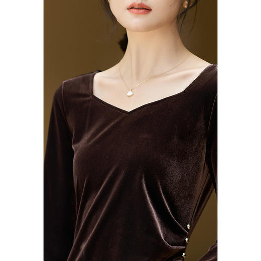 【仅剩S】复古法式丝绒连衣裙正式场合气质轻礼服裙3543 商品图4