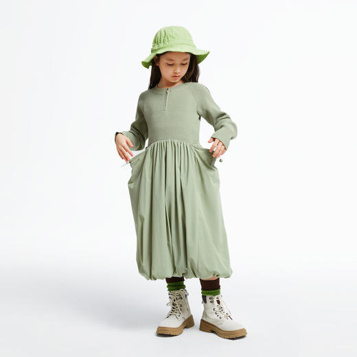 女童毛织拼接连衣裙长袖裙子安奈儿童装实体店同款AG433624 商品图5