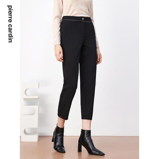 皮尔卡丹女装裤子显瘦直筒百搭气质通勤干练西裤P3334T3985B0
 商品图3