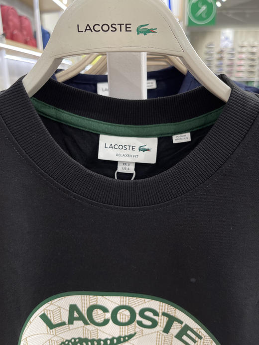 Lacoste/法国鳄鱼 男士夏季圆领纯棉宽松印花休闲短袖T恤TH0064 商品图4