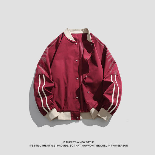 【特大码】【新款DH】大依优型大码棒球领夹克加肥加大休闲胖子宽松外套上衣男装潮流 商品图6