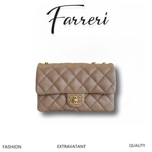 香奶奶  新款调节扣口盖包 奶茶杏 小号 商品图0