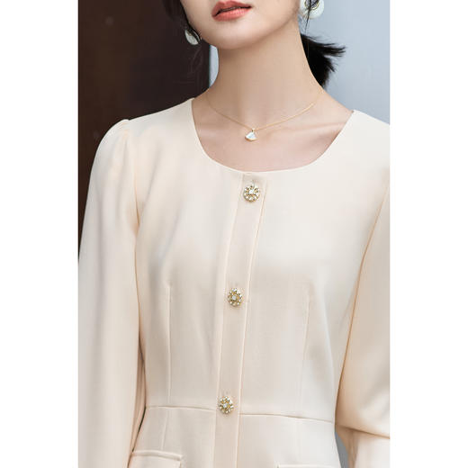 剩S/M/XXL 米思阳2026春季新款法式高级感精致小香风连衣裙高端职业中长裙子 商品图4