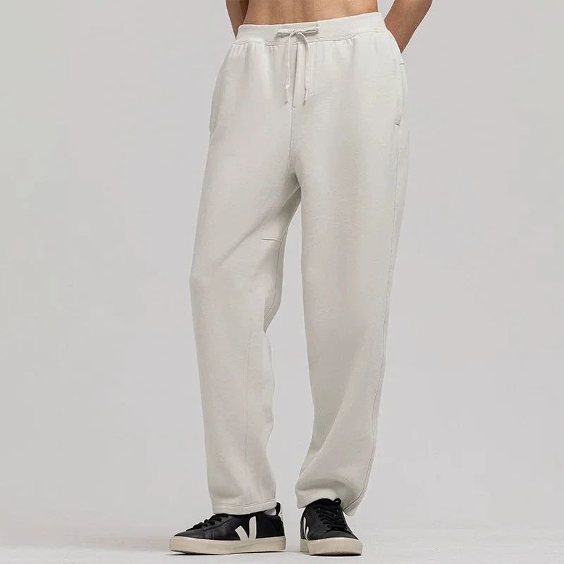 露露SteadyState24新款拉链裤脚宽松直筒棉质卫裤