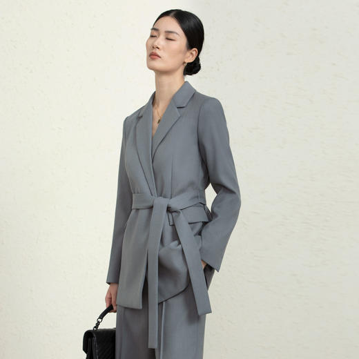 TH理论家腰带翻领长袖通勤优雅显瘦羊毛女式西装外套西裤套C22068 商品图0