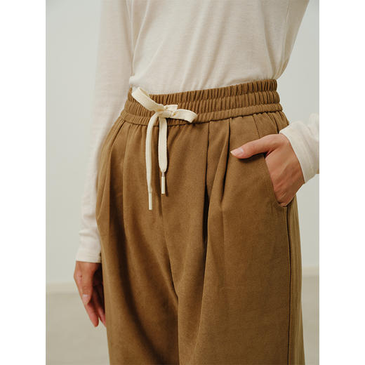 Heydress系带休闲裤女秋季复古高腰直筒裤美拉德慵懒宽松百搭裤子 商品图1